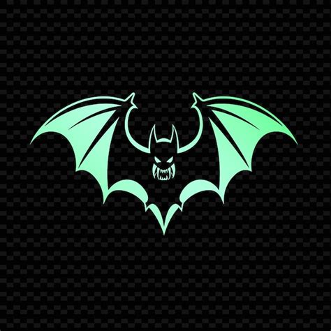 Premium PSD | A green bat with a green face and green wings on a black ...