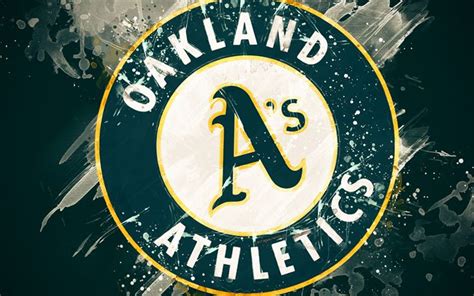 Download Wallpapers Oakland Athletics 4k Grunge Art Logo American