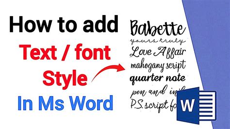 How To Change Font Text Style In Ms Word How To Add Font Style In Ms