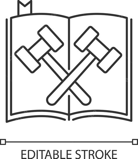 Icono De Libro De Leyes Con Contorno Personalizable Logotipo De