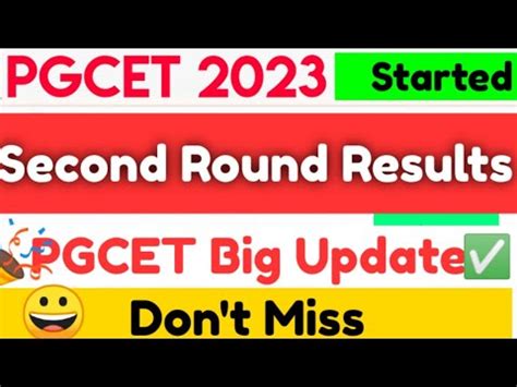 Pgcet Pgcet Updates Pgcet Second Round Seat Allotment