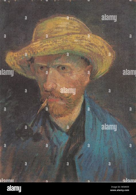 Van Gogh Selbstbildnis Mit Strohhut Und Pfeife Stock Photo Alamy