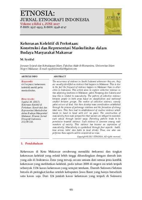 (PDF) ETNOSIA: JURNAL ETNOGRAFI INDONESIA Kekerasan Kolektif di ...