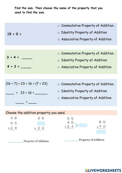 Associative Identity And Commutative Property Of Addition