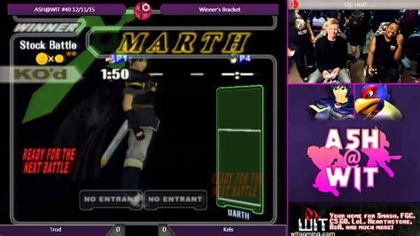 Kels Marth Vs Trod Falco ASH WIT 40 Melee Bracket YouTube