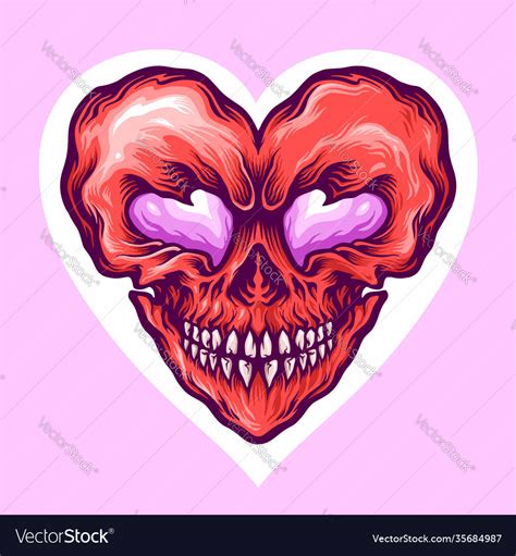 Valentine Skull Love Day Royalty Free Vector Image