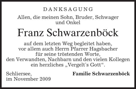 Traueranzeigen von Franz Schwarzenböck trauer merkur de