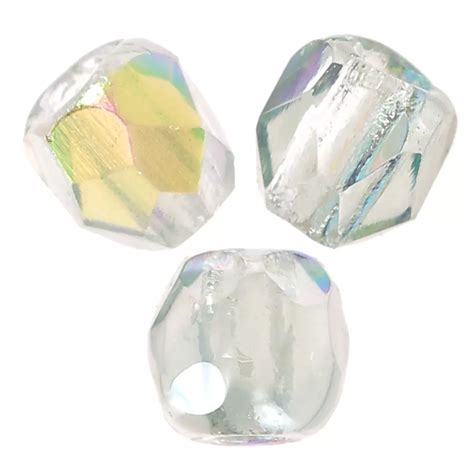 Facettes 2 mm véritable True 2 Crystal Green Rainbow x50 Perles Co