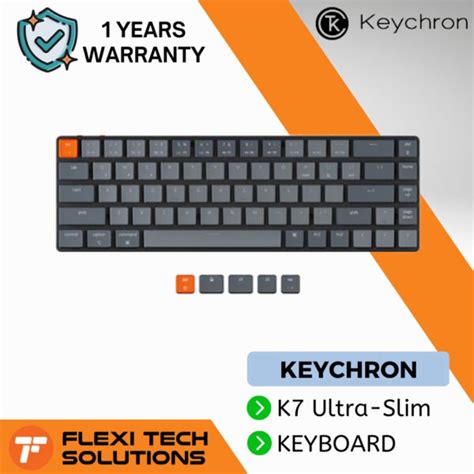KEYCHRON K7 Ultra Slim Wireless RGB Low Profile Hot Swappable Keyboard 65 Layout Flexi Tech