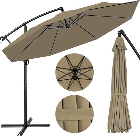 Sens Design Zweefparasol Met Voet 300 X 300cm Bruin Bol