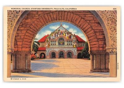 Palo Alto California Memorial Church Stanford University Vintage