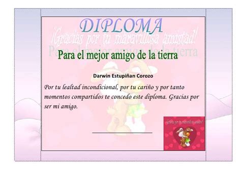 Diploma Para Mi Amiga Imagui