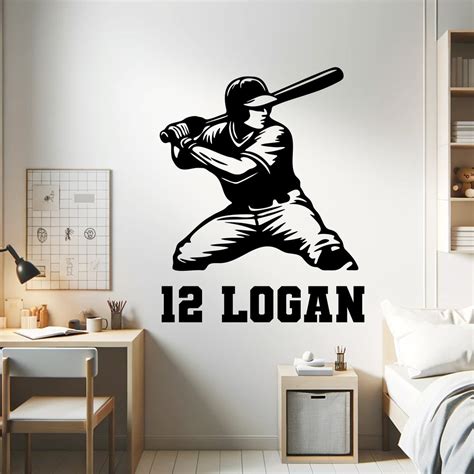 Personalized Baseball Wall Decal Personalized Sports Decals for Boys ...