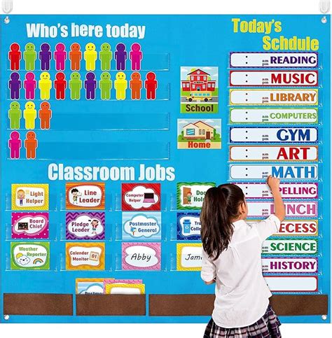 Watinc Classroom Management Pocket Chart Daily Schedule