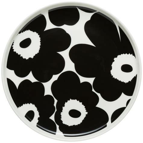 Bestill Unikko Tallerken 20 Cm Hvit Svart Fra Marimekko