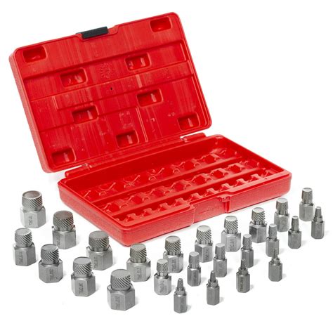 Stark USA Multi-Spline Screw Extractor 25pc Set Hex Head Bit Socket ...