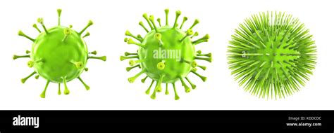 Grüne Virus auf weißem Hintergrund 3 isolierte d-Rendering ...