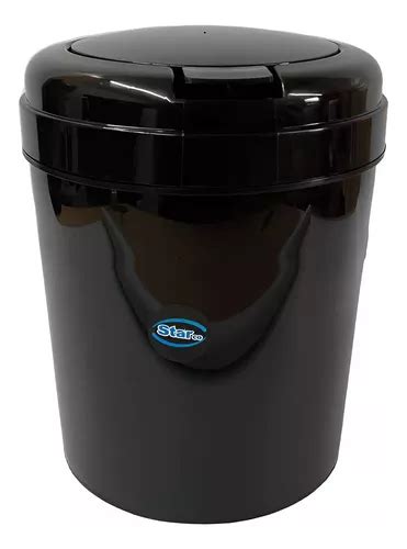 Cesto Tacho Residuo Basura Plastico Click Negro Lts