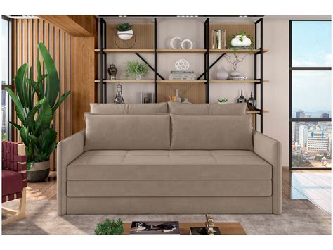 Melhor Sofa Camas Casal - Sofá-cama Casal 2 Lugares Reclinável Retrátil Veludo Best House Luiza