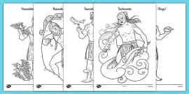 Māori Colour Song Rainbow Colouring Sheet Twinkl