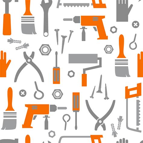 Tools And Electrical Equipment Seamless Background Vector Art