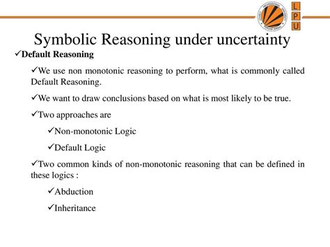 Symbolic Reasoning Under Uncertainty Ppt Download