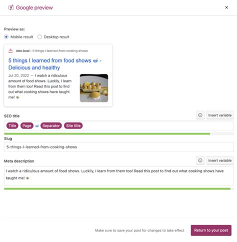 How To Use The Google Snippet Preview In Yoast Seo Yoast