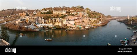 India, Madhya Pradesh, Omkareshwar, Shri Omkareshwar Jyotirlinga temple ...