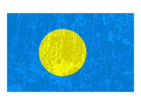 Offizielle Farben Und Proportionen Der Palau Flagge Vektorillustration