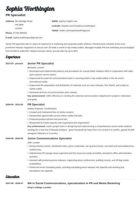 Good Personal Profile For Cv Example Printable Form Templates And Letter