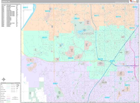 Lenexa Kansas Wall Map Premium Style By Marketmaps Mapsales