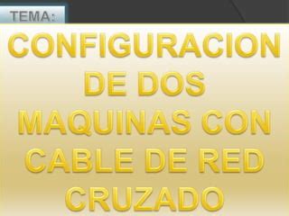 Configuracion De Dos Maquinas Con Cable De Red Ppt