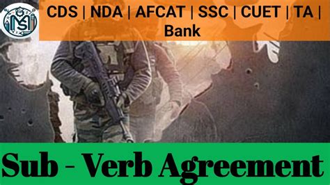 SUB VERB AGREEMENT Part 1 CDS NDA AFCAT CUET SSC Bank TA