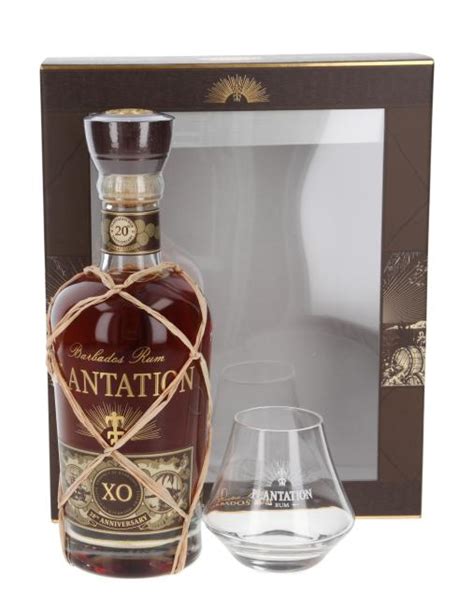 Plantation Rum Barbados XO 20th Anniversary With Two Glasses Whisky