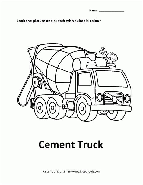 Cement Truck Coloring Page - Coloring Home