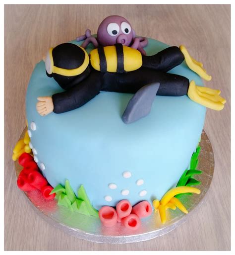 Tarta Submarinismo Buceo Modelada Con Fondant Dulces Tartas Fondant