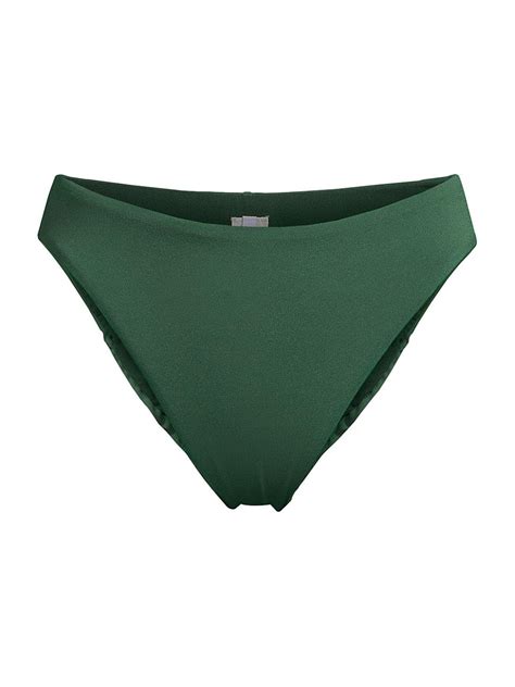 Robin Piccone Ava Mid Rise Bikini Bottom In Green Lyst