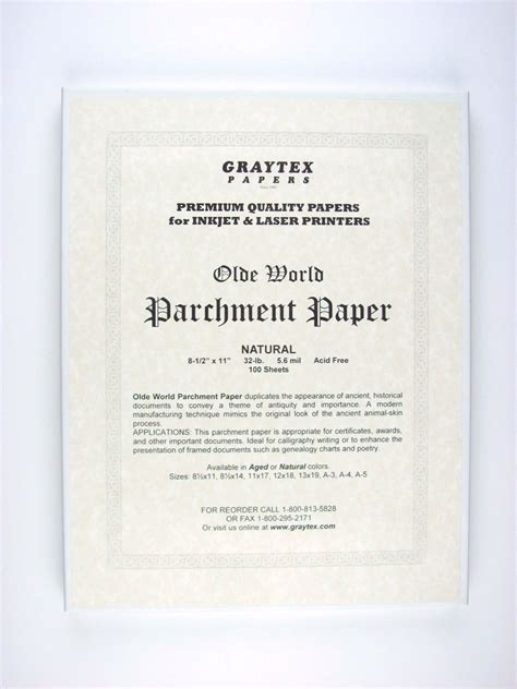 Parchment Paper (Natural) - for Inkjet Printers