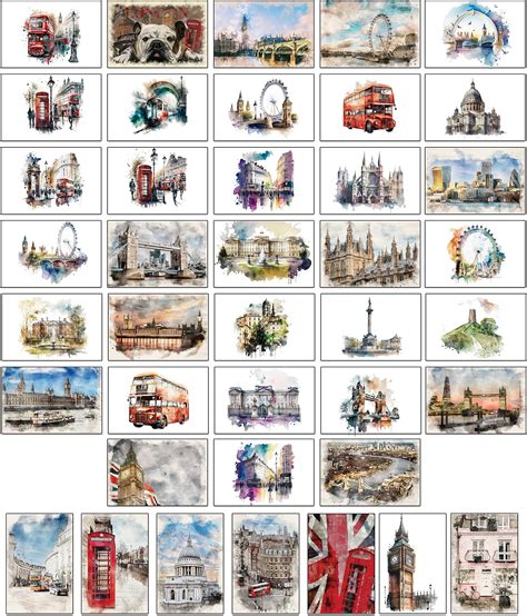 The Lazy Panda Card Company London Postcards Set Of Different