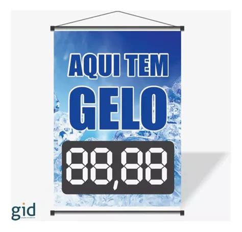 Banner Temos Gelo Aqui Tem Gelo X Cm Parcelamento Sem Juros