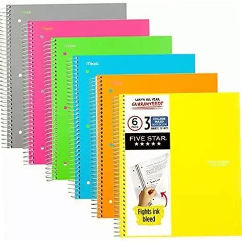 Five Star Spiral Notebooks Subject College Ruled Paper Mercadolibre