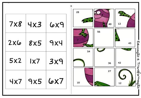 Quebracabe A Da Multiplica O Atividade Para Trabalhar De Forma L Dica