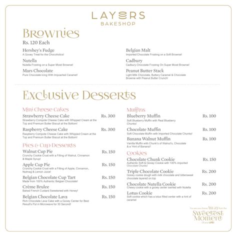 Layers Bakery DHA Menu Prices Contact Number Location Address Cakes