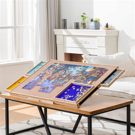 Jigsaw Puzzle Table with Adjustable Bracket for Up to 1500 Pieces ...