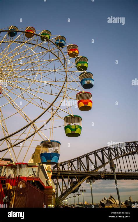 Ferris Wheel Luna Park And Harbour Bridge Sydney Stock Photo Alamy