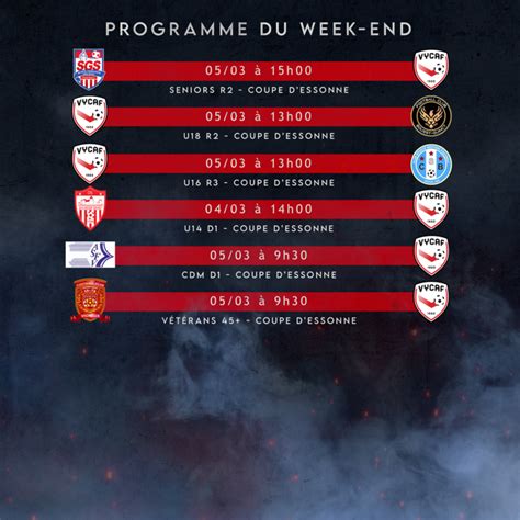 Programme Du Week End Val Yerres Crosne Association Football