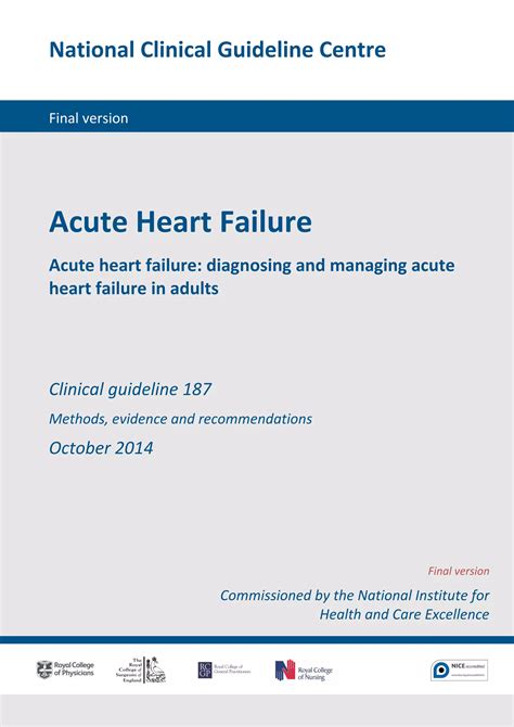 Acute heart failure: diagnosing and managing acute heart failure in ...