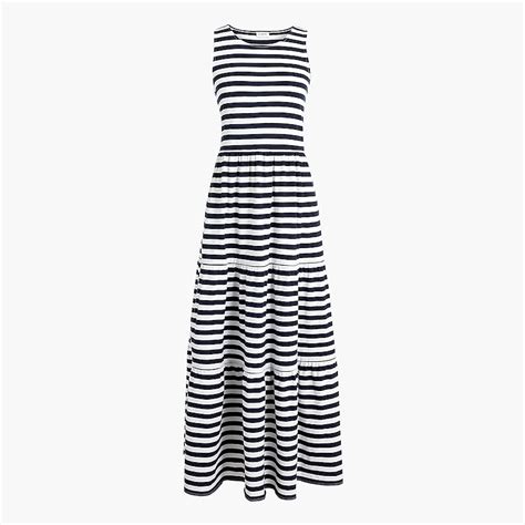 Factory Striped Tiered Knit Maxi Dress For Women