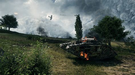 Download Caption 4k Battlefield 1 Mark V Tank In Destruction Scene