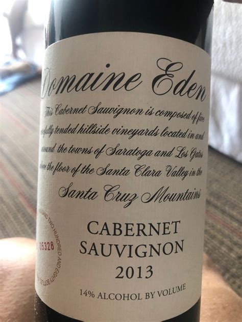 2013 Mount Eden Vineyards Cabernet Sauvignon Domaine Eden USA